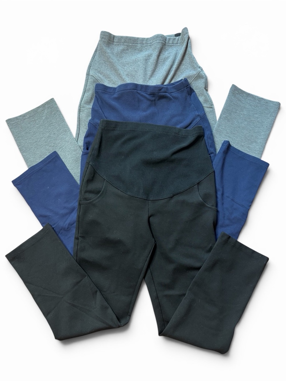 Straight Leg Maternity/Support Pants - Black, Navy, Gray